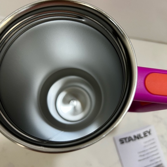Stanley Vibrant Pink Tumbler with Orange Accent - Picture 8 of 13
